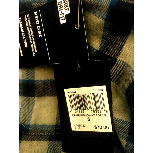 Hurley Dri-Fit Hemmingway Flannel Button Front Shirt Mens Small Grey Plaid $70 - Picture 4 of 6